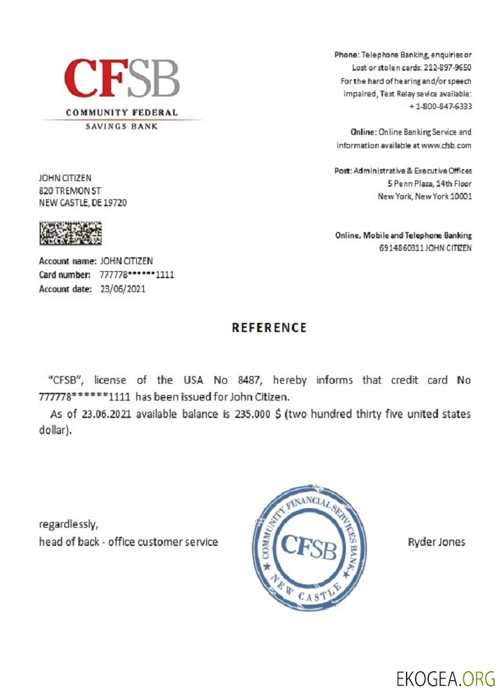 USA , CFSB , référence template